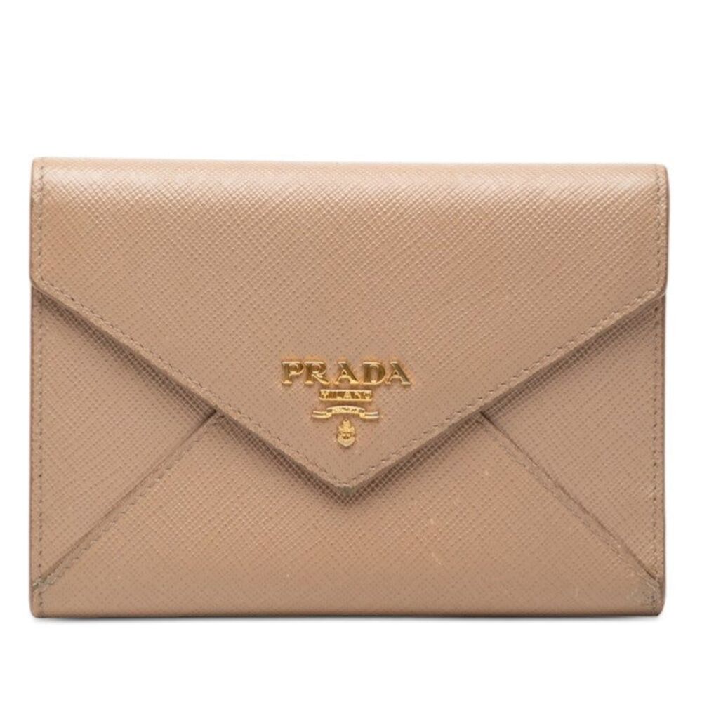 Prada Saffiano Letter Trifold Wallet